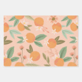 Tropisch citrus Floral roze Inpakpapier Vel (Voorkant)