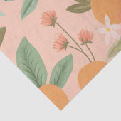 Tropisch citrus Floral roze Tissuepapier (Detail)
