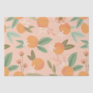 Tropisch citrus Floral roze Tissuepapier