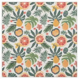 Tropisch Citrus & Peer Patroon Stof