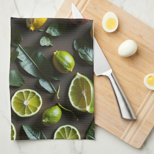 tropisch citrus theedoek (Quarter Fold)