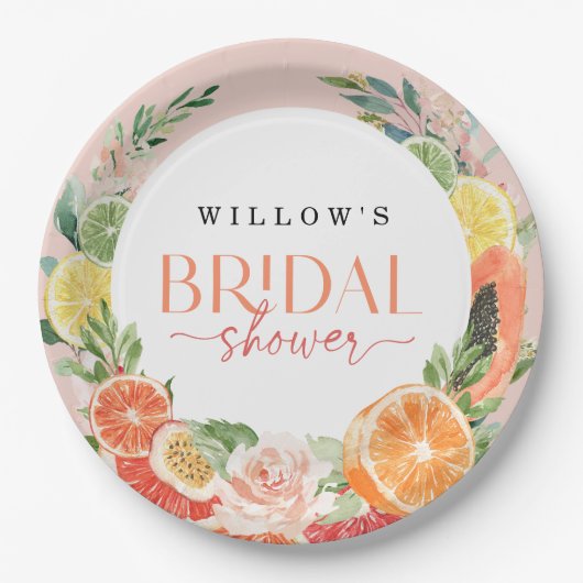 Tropisch Citrus Vrijgezellenfeest voor Bord (Voorkant)