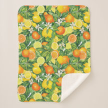 Tropisch citrus waterverfpatroon