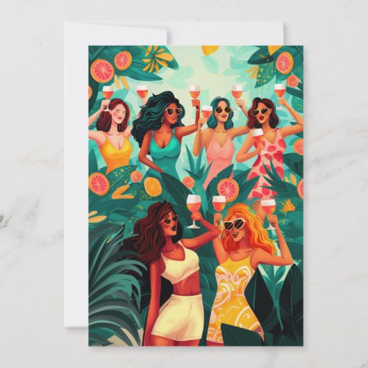 Tropisch citrusVrijgezellenfeest Kaart (Achterkant)