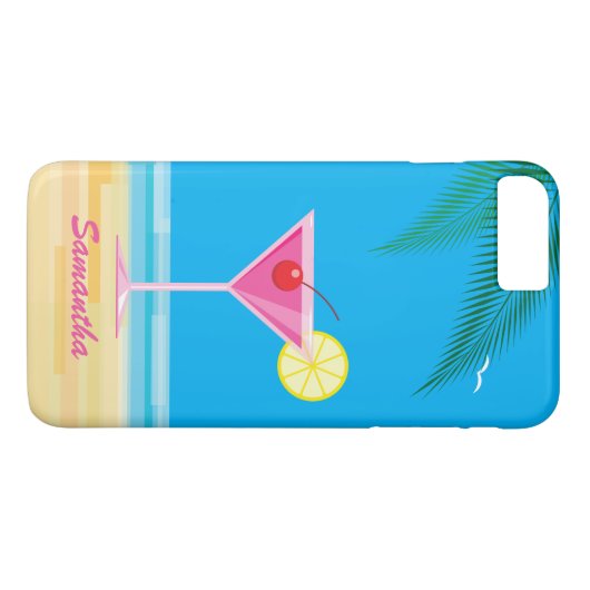 Tropisch cocktail & Beach iPhone 7 Plus Hoesje (Achterkant (Horizontaal))