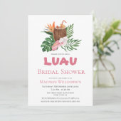 Tropisch Cocktail Bloem Luau Bruidsdiner Kaart (Staand voorkant)