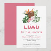 Tropisch Cocktail Bloem Luau Bruidsdiner Kaart (Voorkant / Achterkant)