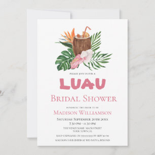 Tropisch Cocktail Bloem Luau Bruidsdiner Kaart