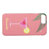 Tropisch Cocktail iPhone 7 Hoesje - koraal (Achterkant (Horizontaal))