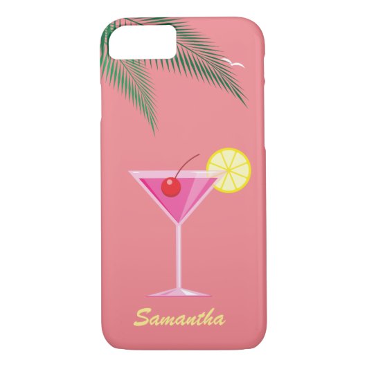 Tropisch Cocktail iPhone 7 Hoesje - koraal (Achterkant)