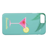 Tropisch Cocktail iPhone 7 Hoesje - turkooise (Achterkant (Horizontaal))