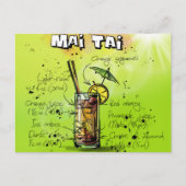 Tropisch cocktailrecept briefkaart (Voorkant)