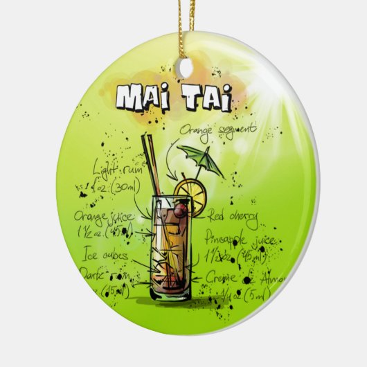 Tropisch cocktailrecept keramisch ornament (Links)