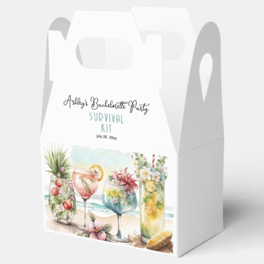 Tropisch Cocktails Bachelorette Party Survival Kit Bedankdoosjes (Geopend)