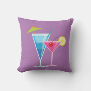 Tropisch Cocktails Summer Pillow Paars Kussen