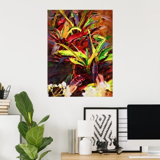 Tropisch codiaeum - Croton Poster (Thuiskantoor)