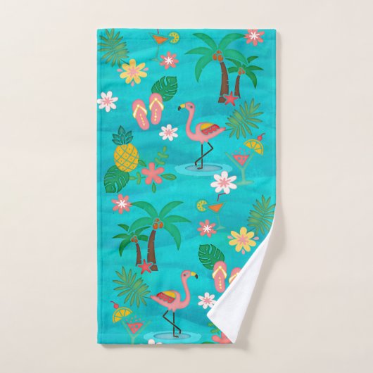 Tropisch collage bad handdoek (Handdoek)