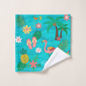 Tropisch collage bad handdoek (Wasdoekje)
