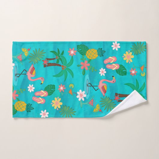 Tropisch collage bad handdoek (Handdoek)