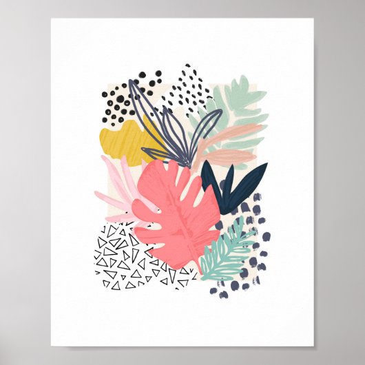 Tropisch collage Colorful Artwork Poster (Voorkant)