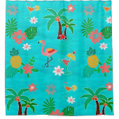 Tropisch collage douchegordijn (Voorkant)