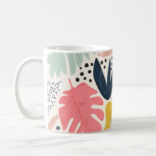 Tropisch collage Summer Pattern Koffiemok (Links)