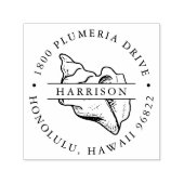 Tropisch conch Shell Round Return-adres Zelfinktende Stempel (Design)