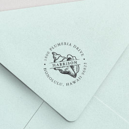 Tropisch conch Shell Round Return-adres Zelfinktende Stempel