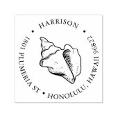 Tropisch conch Shell Round Return-adres Zelfinktende Stempel (Design)