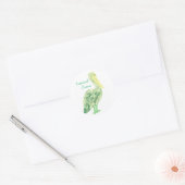 Tropisch Crane-Ecru Ronde Sticker (Envelop)