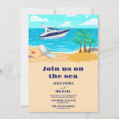 Tropisch cruiseschip bruiloft kaart (Voorkant)