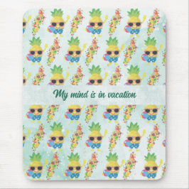 Tropisch Cute Ananaspatroon + Aangepaste Tekst Muismat