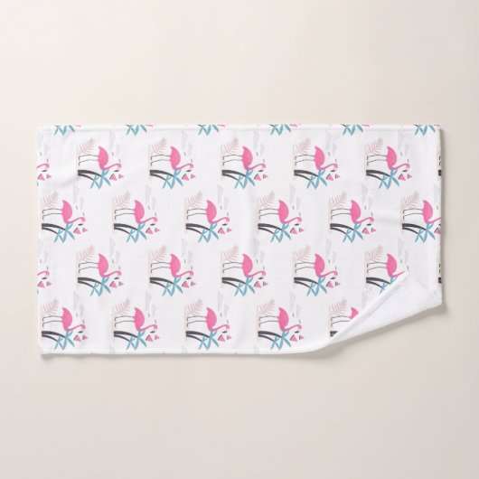Tropisch Cute grappige flamingo waterverf patroon Bad Handdoek (Handdoek)