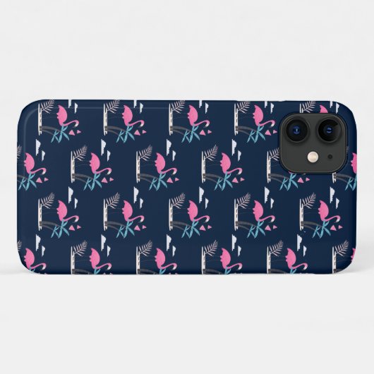 Tropisch Cute grappige flamingo waterverf patroon Case-Mate iPhone Case (Achterkant (horizontaal))