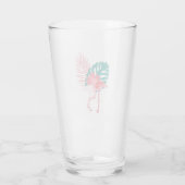Tropisch Cute grappige flamingo waterverf patroon Glas (Achterkant)
