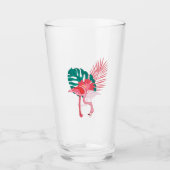 Tropisch Cute grappige flamingo waterverf patroon Glas (Voorkant)