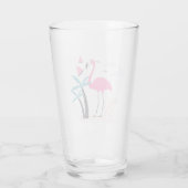 Tropisch Cute grappige flamingo waterverf patroon Glas (Achterkant)
