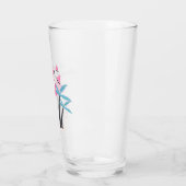 Tropisch Cute grappige flamingo waterverf patroon Glas (Links)