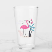Tropisch Cute grappige flamingo waterverf patroon Glas (Voorkant)