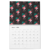 Tropisch Cute grappige flamingo waterverf patroon Kalender (Mar 2026)