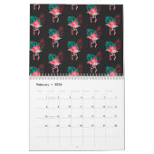 Tropisch Cute grappige flamingo waterverf patroon Kalender (Feb 2026)