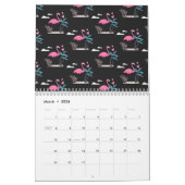 Tropisch Cute grappige flamingo waterverf patroon Kalender (Mar 2026)