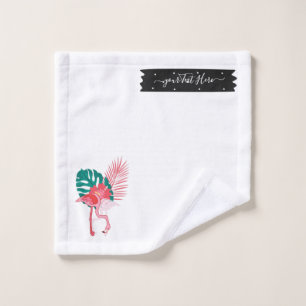 Tropisch Cute grappige flamingo waterverf patroon Washandje