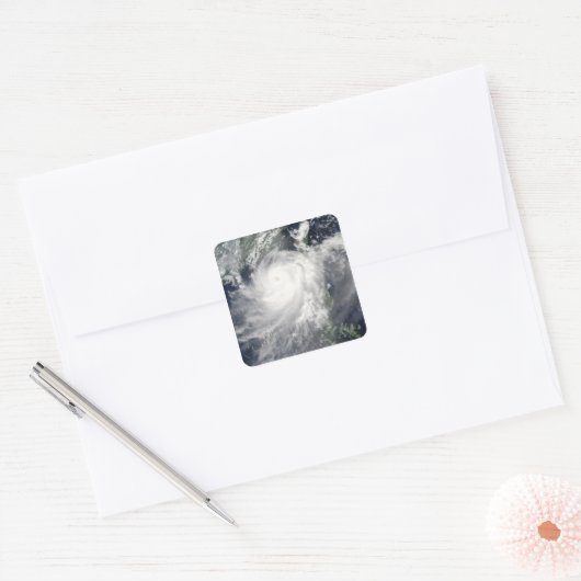 Tropisch cycloon Linfa Vierkante Sticker (Envelop)