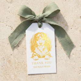 Tropisch Dachshund-huwelijksgeschenk Cadeaulabels