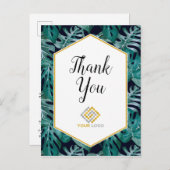Tropisch Dank Je Logo Zakelijke Postkaart (Voorkant / Achterkant)