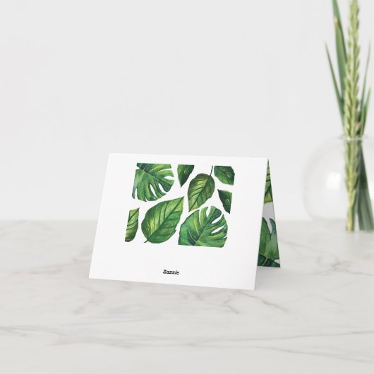 Tropisch dank u nota nemen van bedankkaart (Achterkant)