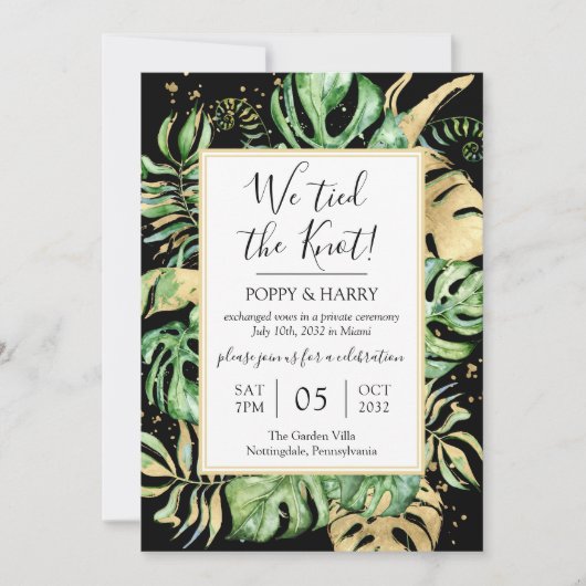 Tropisch dat we de Knot Eloped Reception Party heb Kaart (Voorkant)