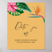 Tropisch - date night ideeën. Date jar bruidsspel Poster (Voorkant)