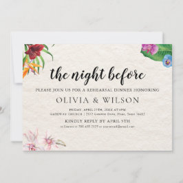 Tropisch de avond voor het repetitiediner kaart